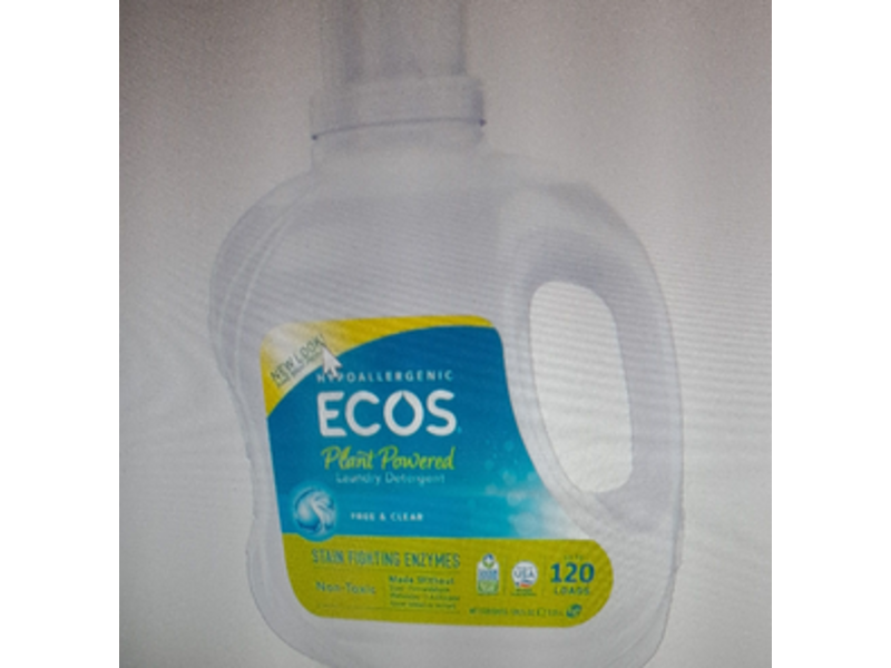 Ecos Plant Powered Laundry Detergent, Free & Clear, 120 Loads, 110 fl oz/3.25 L
