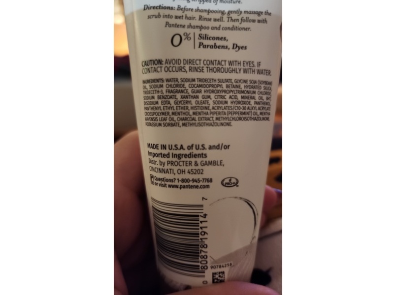 Pantene Deep Detox & Renew Pre-Wash Build-Up Buster, Charcoal, 3.38 fl oz/100 mL