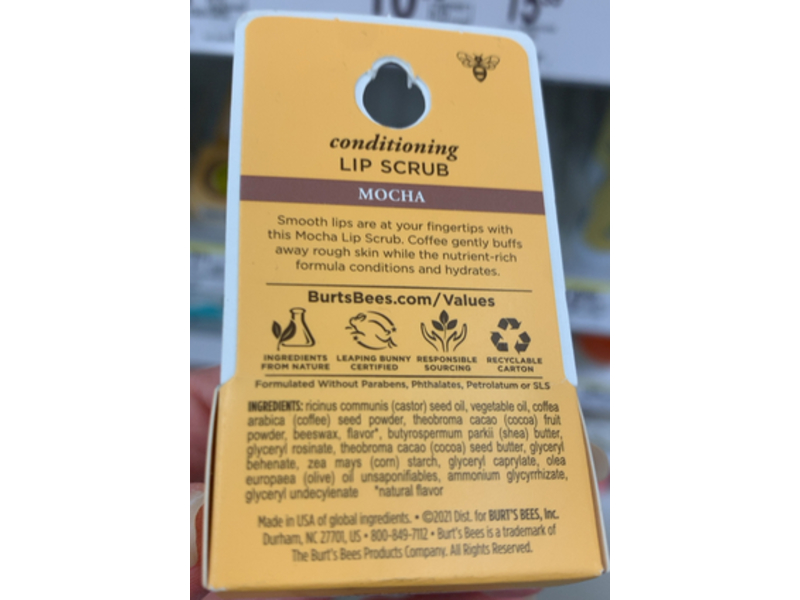 Burt's Bees Conditioning Lip Scrub, Mocha, 0.25 oz/7.08 g