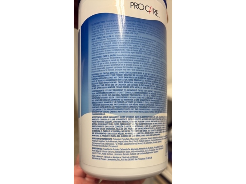 Procare Powder Lightener, Coconut & Gardenia Oil, 14.9 fl oz/422 g