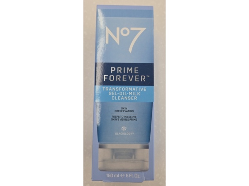 No7 Prime Forever Transformative Gel-Oil-Milk-Cleanser, 5.2 fl oz/150 mL