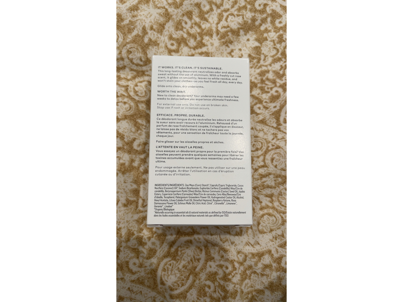 BeautyCounter The Clean Deo Deodorant, Clean Rose, 2.11 oz/60 g