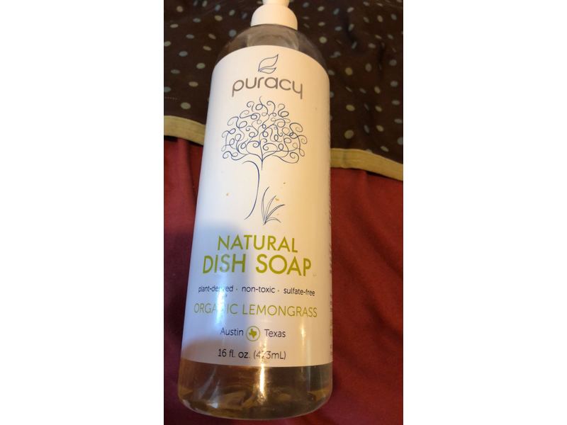 Puracy Natural Dish Soap, Organic Lemongrass, 16 fl oz (473 mL)