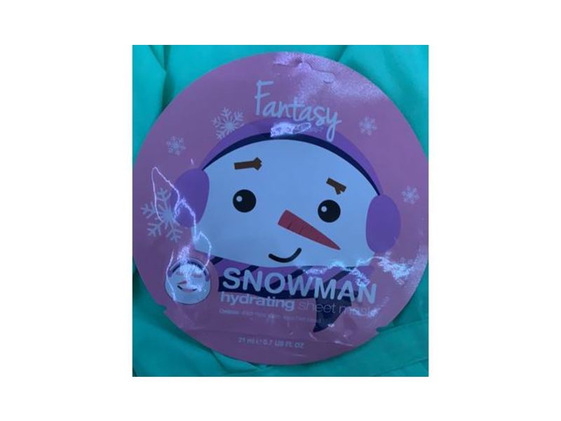 Fantasy By Masque Bar Snowman Hydrating Sheet Mask, 0.7 fl oz/21 ml