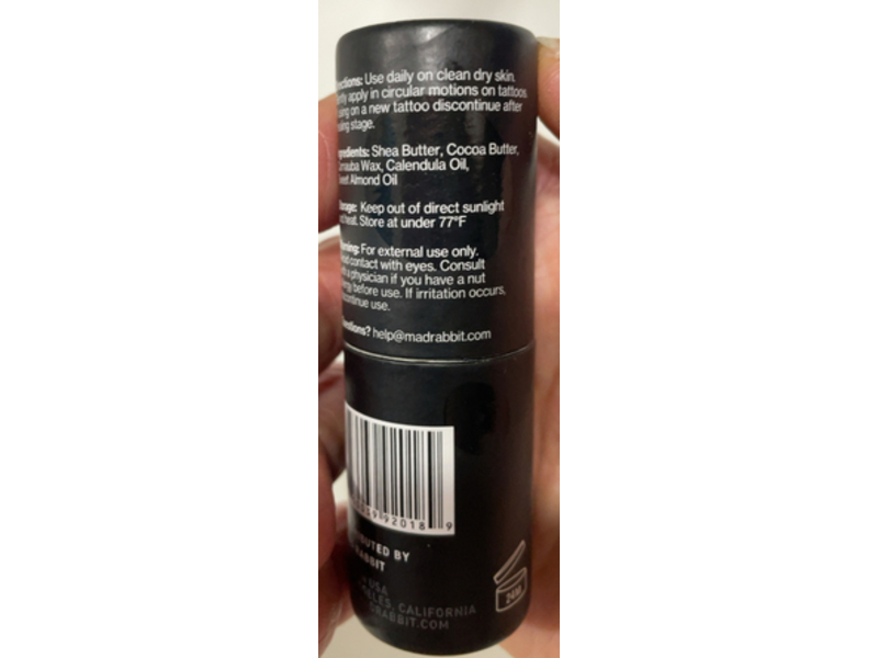 Mad Rabbit Enhance Tattoo Balm Stick, 0.2 oz/6 g