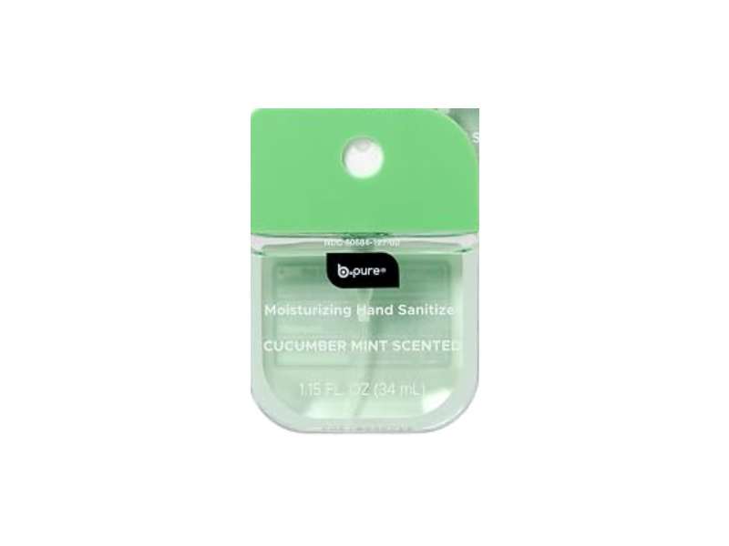 Bpure Hydrating Hand Sanitizer, Cucumber Mint Scented, 1 fl oz/30 mL, Pack Of 4