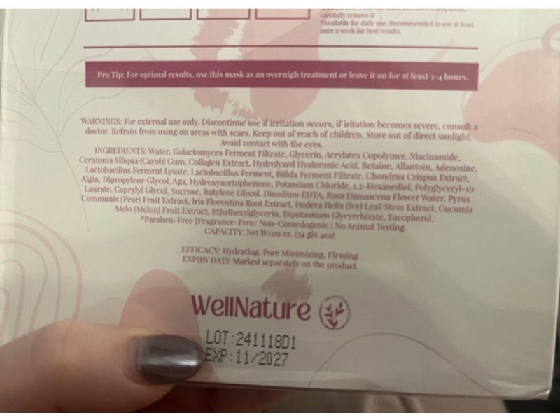 Well Nature It's Giving Glass Skin Face Mask, 1.19 oz/34 mL, Pack Of 4