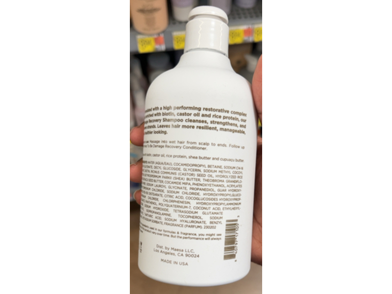 Hairitage By Mindy Mcknight Mend To Be Damage Recovery Shampoo, Biotin, Castor Oil & Rice Protein, 13 fl oz/384 mL