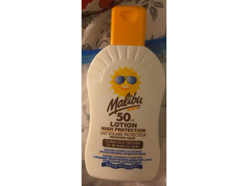 Malibu Kids High Protection Sunscreen, SPF 50, 200 mL