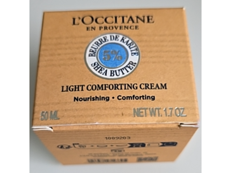 L'Occitane Light Comforting Cream, 5 % Shea Butter, 1.7 oz/50 mL