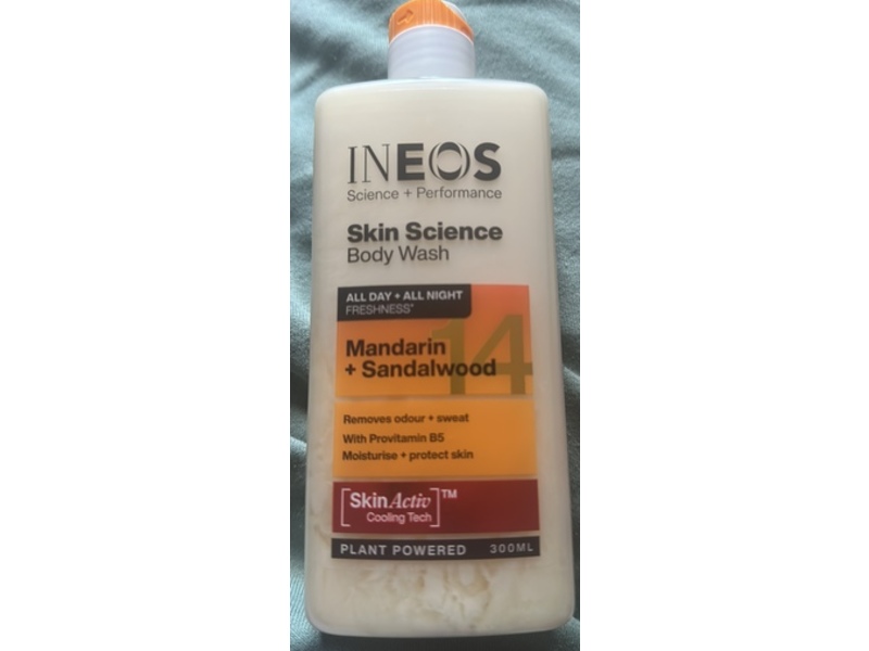 INEOS Skin Science Body Wash, Mandarin + Sandalwood, 300 mL