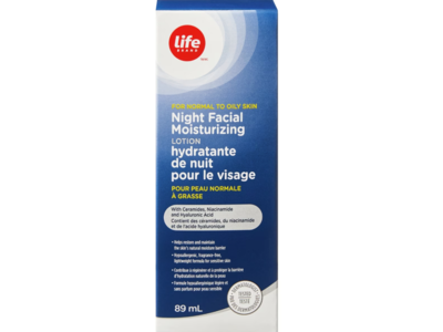 Life Brand Night Facial Moisturizing Lotion, Ceramides, Niacinamide & Hyaluronic Acid, 89 mL