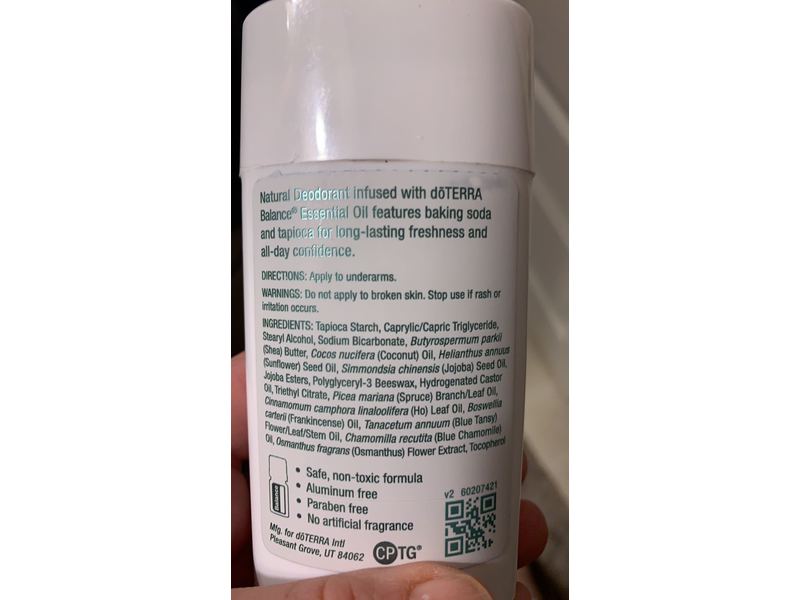 doTERRA Balance Natural Deodorant, Grounding Blend Essential Oil, 2.65 oz/75 g