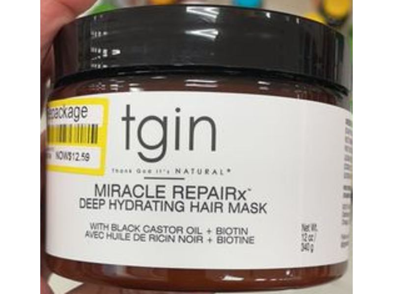 Tgin Miracle Repairx Deep Hydrating Hair Mask, 12 oz/340 g