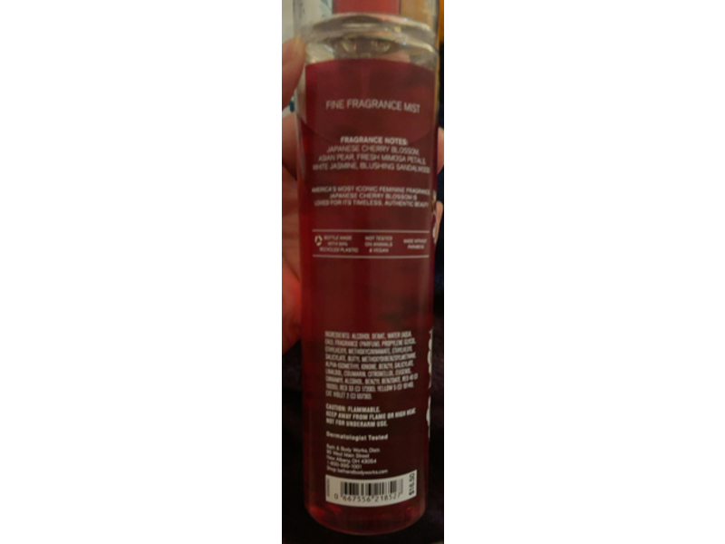 Bath & Body Works Fine Fragrance Mist, Japanese Cherry Blossom, 8 fl oz/236mL
