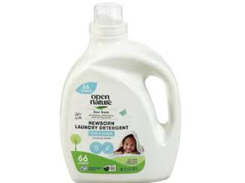 Open Nature Newborn Laundry Detergent, Free & Clear, 66 Loads, 100 fl oz/2.95 L