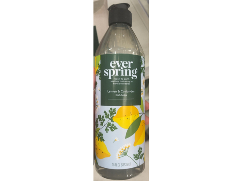 Ever Spring Lemon & Coriander Dish Soap, 18 fl oz/532.3 mL