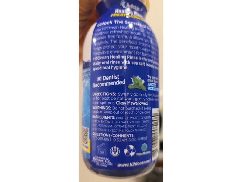 H2Ocean Sea Salt Healing Rinse, Fresh Lemon Ice, 8 fl oz/236 mL