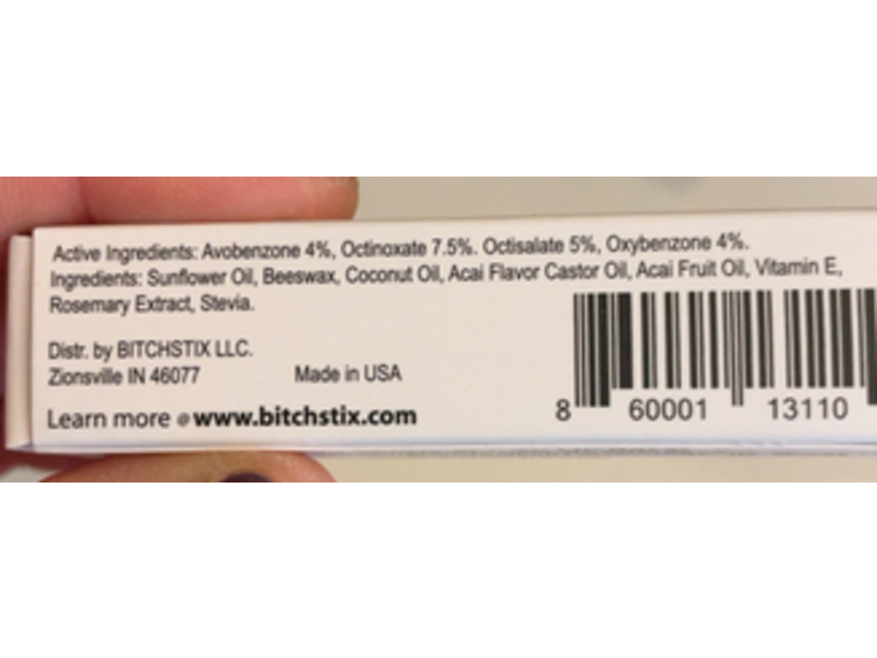 Bitchstix Lip Balm, Acai Berry, SPF 30, 0.15 oz/4.25 g