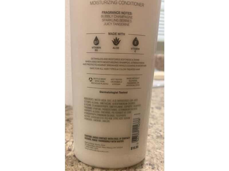 Bath & Body Works Champagne Toast Moisturizing Conditioner, Vitamin B5 & Aloe, 16 fl oz/473 mL