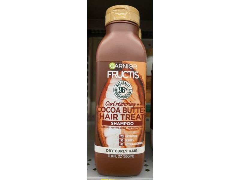 Garnier Fructs Curl Restoring Hair Treat Shampoo, Cocoa Butter, 11.8 fl oz/350 mL
