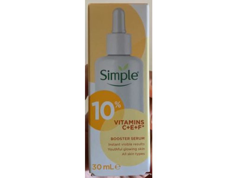 Simple 10% Vitamin C + E + F Booster Serum, 30 mL