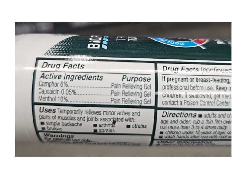 Biofreeze Triple Target Roll-On Pain Relieving Gel, 2.5 fl oz/74 mL