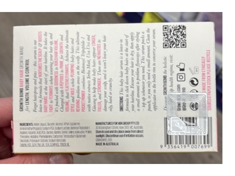 Growth Bomb Baby Hair Growth Wand, 0.33 fl oz/10 mL