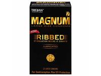 Trojan Magnum Ribbed Lubricated Condoms, Large Size, Pack Of 72 - thumbnail 1