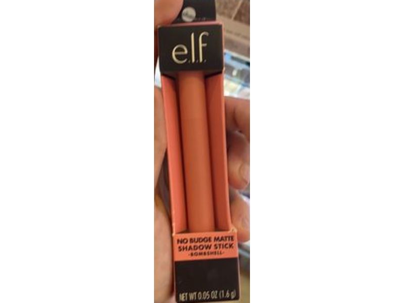 e.l.f No Budge Matte Eyeshadow Stick, Bombshell, 0.05 oz/1.6 g