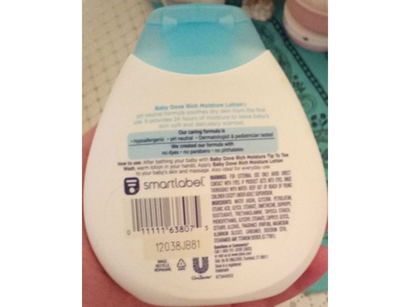 Baby Dove Lotion, Rich Moisture, 6.5 fl oz/192 mL