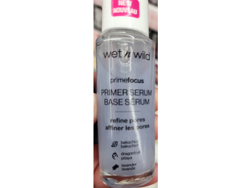 Wet n Wild Prime Focus Pore Primer Serum, Lavender, 1.0 fl oz/30 mL