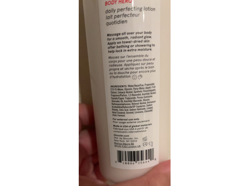 Glossier Body Hero Daily Perfecting Lotion, 8.4 fl oz/240 mL