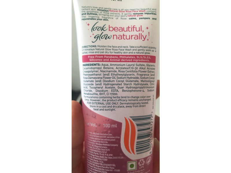 Himalaya Natural Glow Face Wash, Rose, 100 mL