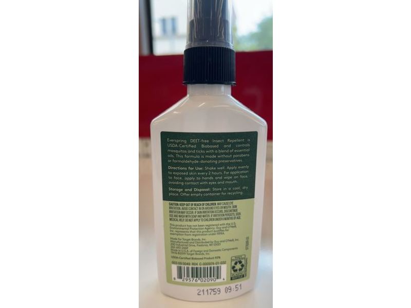 Everspring Essential Oil Insect Repellent Spray, 6 fl oz/177.4 mL