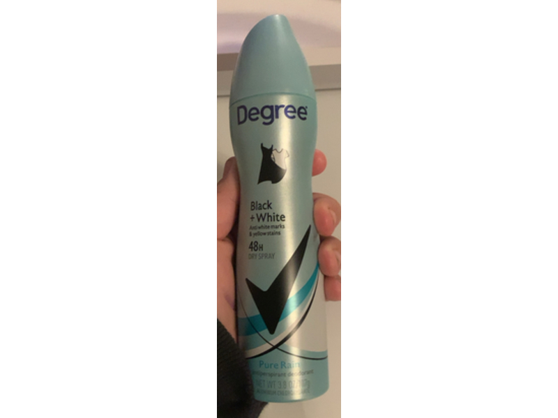 Degree Black + White Antiperspirant Deodorant, Pure Rain, 3.8 oz/107 g