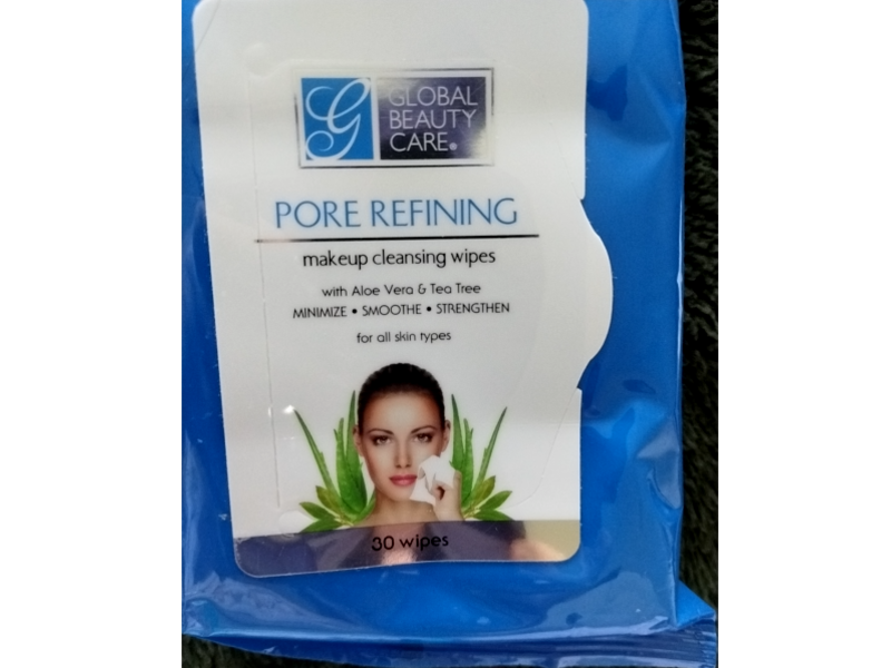 Global Beauty Care Pore Refining Makeup Cleansing Wipes, Aloe Vera & Tea Tree, 30 Count