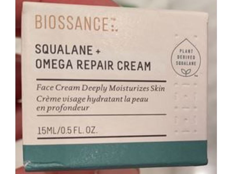 Biossance Squalane + Omega Repair Deep Hydration Moisturizer Cream, 0.5 fl oz/15 mL