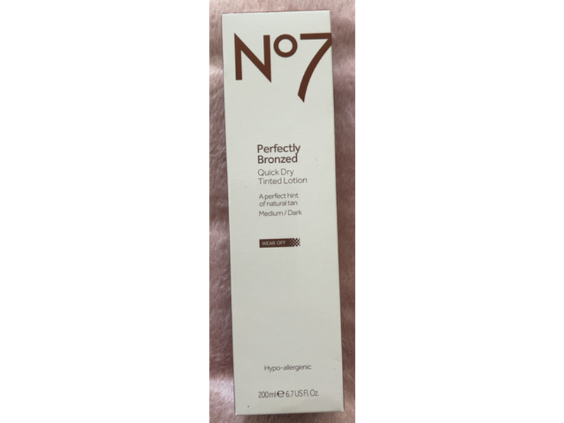 No7 Perfectly Bronzed Quick Dry Tinted Lotion, Medium / Dark, 6.7 fl oz/200 mL