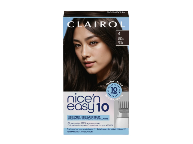 Clairol Nice‘n Easy 10 Permanent Color, 4 Dark Brown, 1 Application
