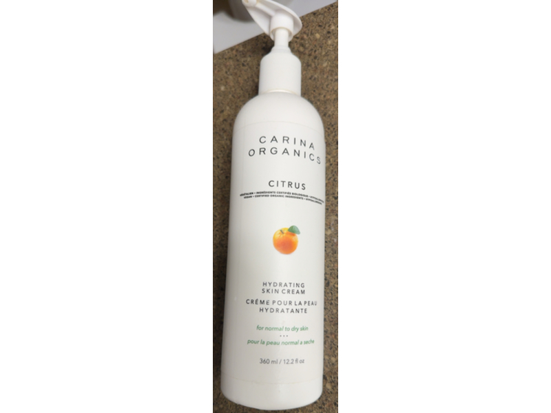Carina Organics Hydrating Skin Cream, Citrus, 12.2 fl oz/360 mL
