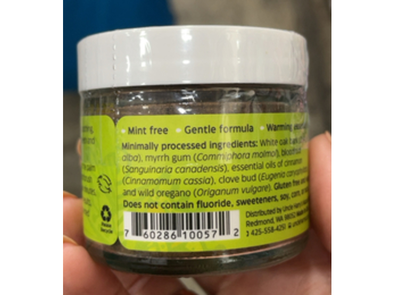 Uncle Harry's Tooth Powder, Sensitive, 1.1 oz/31 g