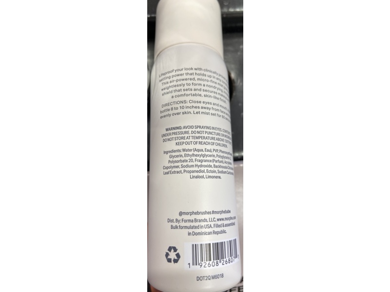 Morphe Lifeproof Mini Continuous Setting Mist, 1.3 oz/36.8 g