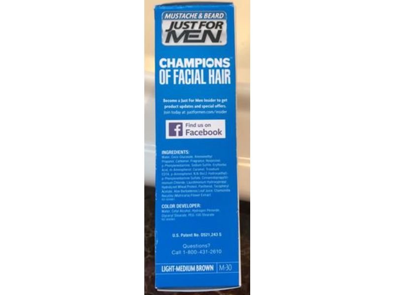 Just For Men Mustache & Beard Brush-In Color Gel, Light- Medium Brown M-30, 14 g