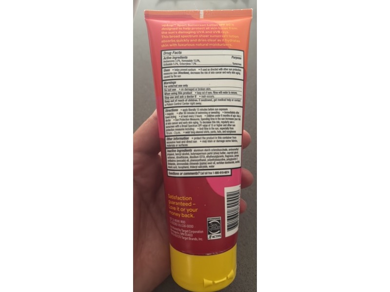 Up&Up Sport Sunscreen Lotion, SPF 50, 8 fl oz/237 mL