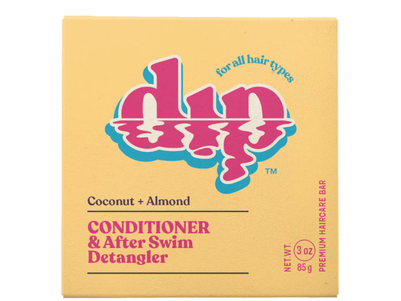 Dip Conditioner & After Swim Detangler Haircare Bar, Coconut + Almond, 3 fl oz/85 g