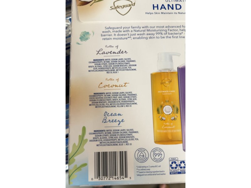 Safeguard Ultimate Care Hand Wash Trio, Notes Of Lavender + Coconut & Ocean Breeze, 15.5 fl oz/458 mL
