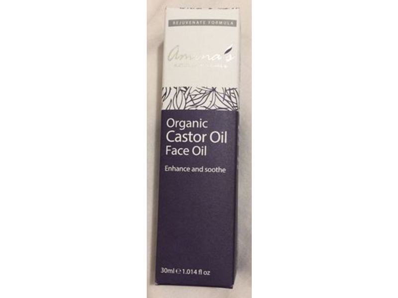 Amina's Natural Skin Care Face Oil, Organic Castor Oil, 1.014 fl oz/30 mL