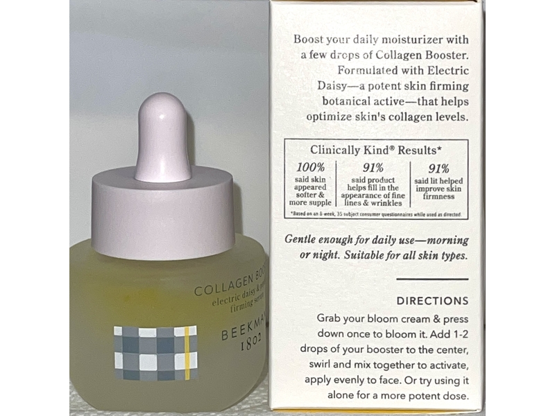 Beekman Collagen Booster Electric Daisy & Peptide Firming Serum, 0.5 fl oz/15 mL