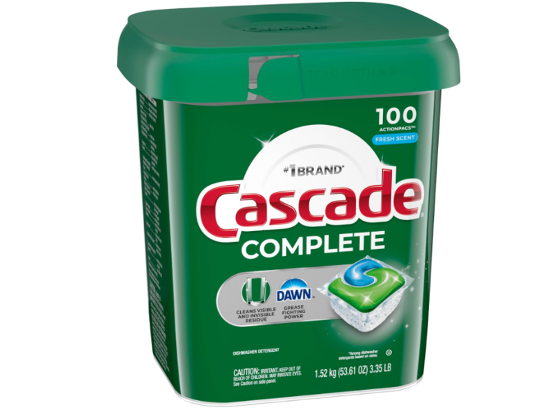 Cascade Complete Dishwasher Detergent, Fresh Scent, 100 Loads, 53.6 oz/1.52 kg